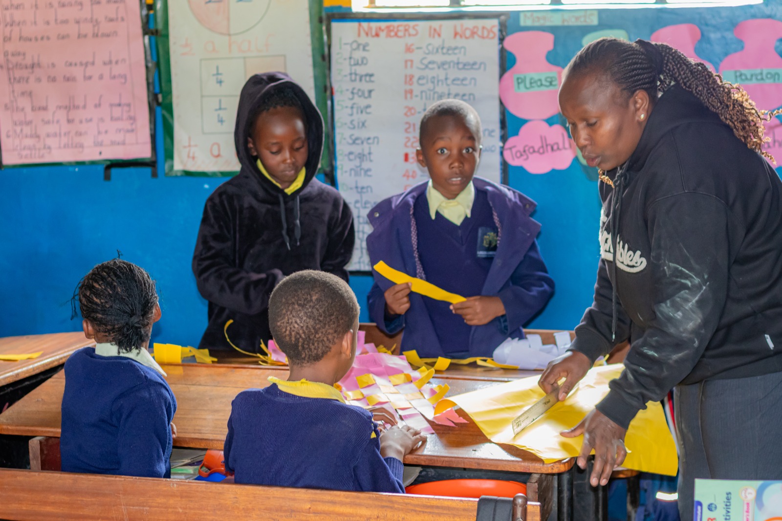 Hands-on creative activity with a class teacher